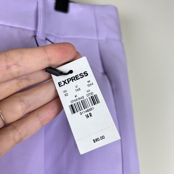 NWT Express Purple High Rise Columnist Ankle Dress Pants - Picture 3 of 8